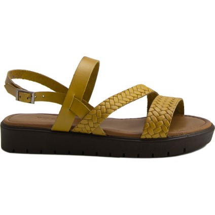 Kadın Örgülü Deri Sandalet DG6018