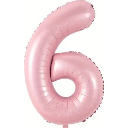 Pembe 6 Rakam Folyo Balon 80 cm