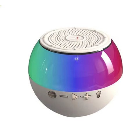 Krem Renk Işıklı Kablosuz Mini Hoparlör Speaker Multımedıa Type-C Sarjlı Kablosuz Mini Oval Hoparlör