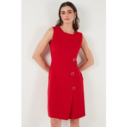 Standart Fit Kemerli Bisiklet Yaka Mini Elbise Kadın Elbise 611EL1964 modelleri
