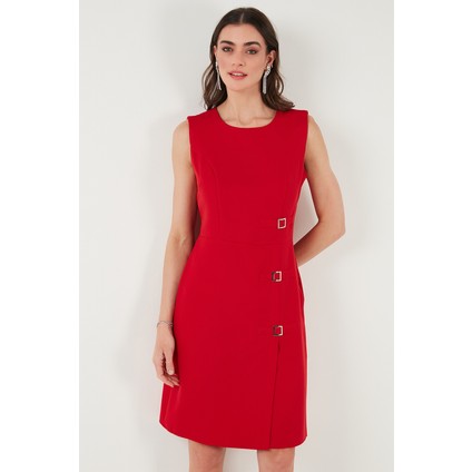 Standart Fit Kemerli Bisiklet Yaka Mini Elbise Kadın Elbise 611EL1964 indirimleri