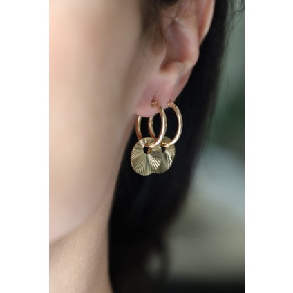 14 Ayar Altın Daire Pırpır Küpe