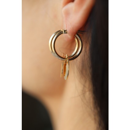 14 Ayar Altın Daire Pırpır Küpe modelleri