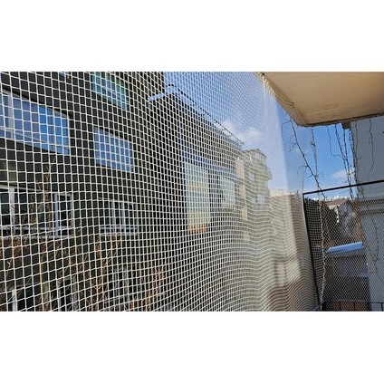 Kedi Flesi 2 x 15 Metre Kuş Önleme Ağı Ip Halat Kanca Dubel Sık Dokuma Montaj Malzemeli Balkon Ağı