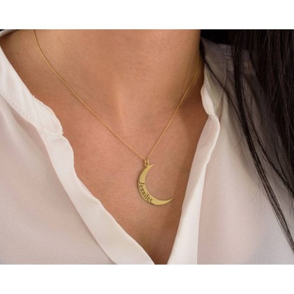 Has Altın Kaplama Ay Isim 925K Kolye modelleri