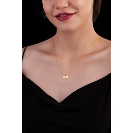 Has Altın Kaplama Yonca Harf 925K Kolye modelleri