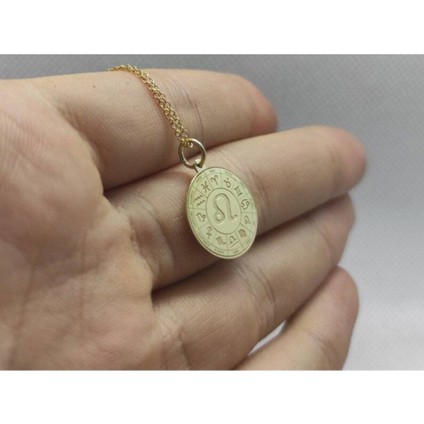 925 Ayar Gümüş Burç Haritası Aslan Burcu Kolye modelleri