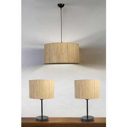 Bambu 010 Abajur Avize 3 Lü Set