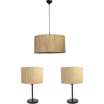 Bambu 010 Abajur Avize 3 Lü Set