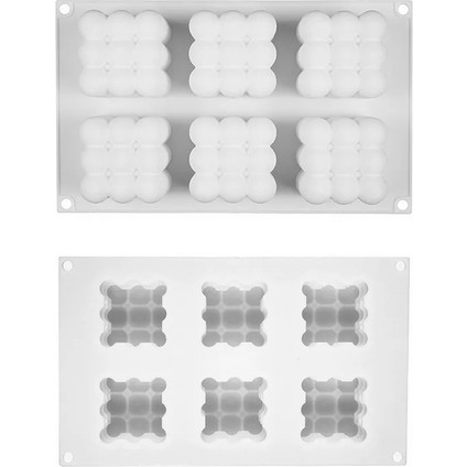 M-7.5x6.5cm Stili 6 Kaviteler 3D Küp Pişirme Mus Kek Kalıbı Silikon Kare Kabarcık Tatlı Kalıpları Kek Tepsisi Bakeware Noel Mum Alçı Kalıp (Yurt Dışından) fırsatları
