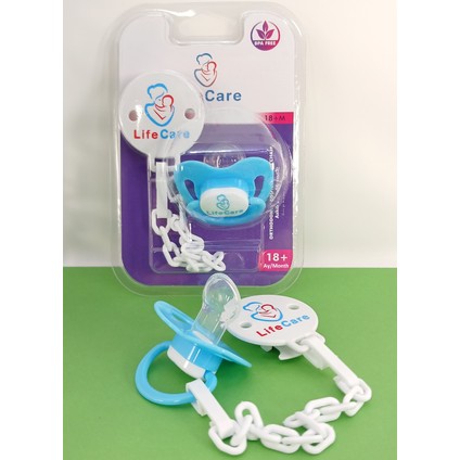 LifeCareBaby Askılı Damaklı Ortodontik Emzik 3 Numara 18+ Ay Mavi