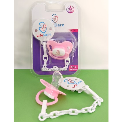 LifeCareBaby Askılı Damaklı Ortodontik Emzik 3 Numara 18+ Ay Pembe