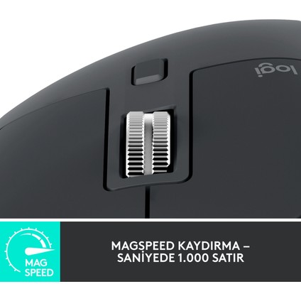 MX Master 3S Performans 8000 DPI Optik Sensörlü Sessiz Kablosuz Mouse - Siyah fırsatları