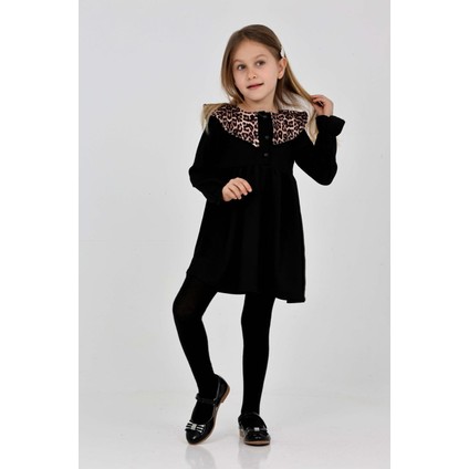 Kız Çocuk Yaka Desenli Bürümcük Elbise 12190 modelleri