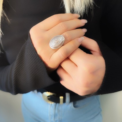 Eskrim Desing Fantasy Safir Gümüş Yüzük fiyatları