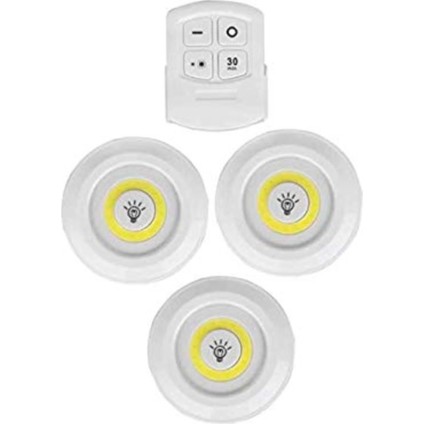 3lü Uzaktan Kumandalı Yapışkanlı Kablosuz LED Spot Lambalar (4887) fiyatları