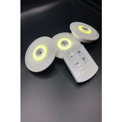 3lü Uzaktan Kumandalı Yapışkanlı Kablosuz LED Spot Lambalar (4887) modelleri