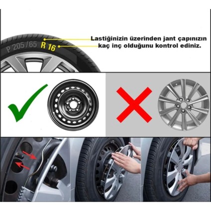 Hyundai Accent 14 Inç Jant Kapağı Amblemli Gri [4 Adet Kapak] 103 CVL-ADT1447