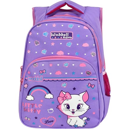 Waddell Lisanslı Little Kitty Baskılı Ilkokul Sırt Çantası & Beslenme Çantası