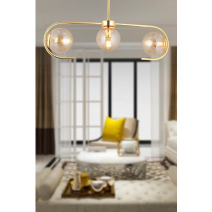 Diaspor 3lü Gold Modern Sarkıt Genç Odası Yatak Odası Retro Salon Avize