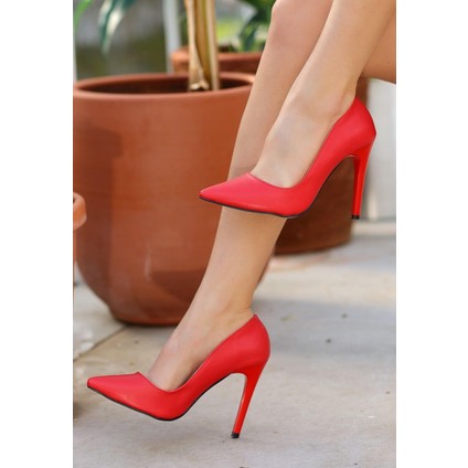 Jilya Kırmızı Cilt Stiletto Ayakkabı modelleri