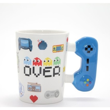 Büro Ev Ofis Hediyesi Için Porselen Game Over Temalı Kupa Bardak