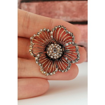Elmas Montür Büyük Çiçek Yüzük modelleri