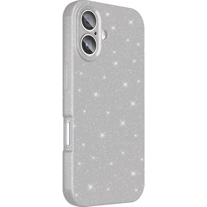 iPhone 16 Plus Kılıf Kamera Korumalı Simli Parıltılı Lüks Silikon