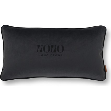 Bob Mat Düz Kadife Yumuşak Tuşeli 35*65 Biyeli Kırlent Koyu Gri