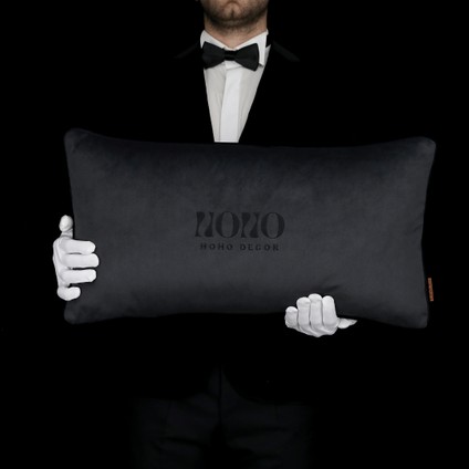 Bob Mat Düz Kadife Yumuşak Tuşeli 35*65 Biyeli Kırlent Koyu Gri fiyatları