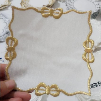 6 Adet Fiyonk Figürlü Kahve Sunum Mendili, Servis Peçetesi