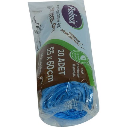 Çöp Torbası Orta Boy 55X60CM 150GR 25MIKRON 30LT Mavi Rulo 20 Adet modelleri