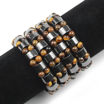 No.7 Boyutu Kaplumbağa Gözü Hematit Şans Bilekliği Erkekler Için Tiger Eye & Hematit Bileklikler Kadınlar Için Doğal Enerji Taşı Çift Bilezik Takı (Yurt Dışından) indirimleri