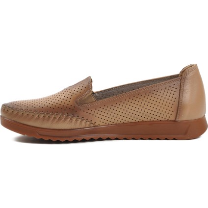 Krem Deri Ortopedik Kadın Düz Rahat Günlük Ayakkabı fiyatları