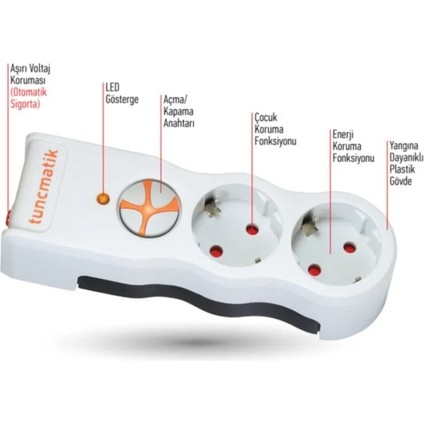 Enerji Koruma Prizi Powersurge 2'li Beyaz 525 Joule fırsatları