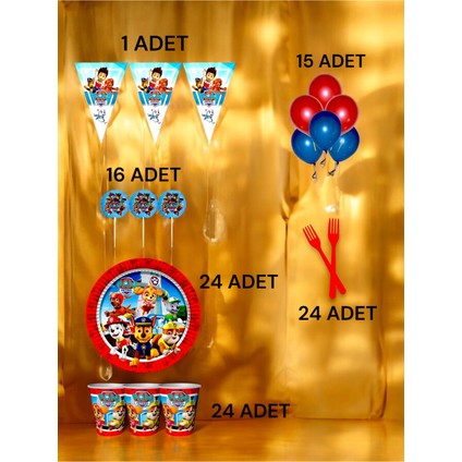 24 Kişilik Paw Patrol Temalı M Paket - Doğum Günü Parti ve Eğlenceli Etkinlikler fiyatları