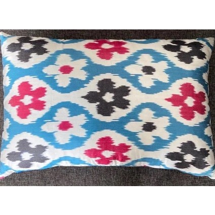 40 x 60 cm Ikat Kadife Kırlent Kılıfı, Çiçekli Desenli El Dokuma Yastık Kılıfı, Modern Ev Dekoru fırsatları