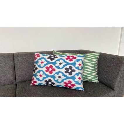 40 x 60 cm Ikat Kadife Kırlent Kılıfı, Çiçekli Desenli El Dokuma Yastık Kılıfı, Modern Ev Dekoru indirimleri