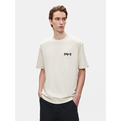 LTB Erkek Basıc Sırtı Baskılı Rahat Kesim Loose Bej T-shırt fiyatları
