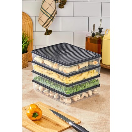 Hava Geçirmez, Dondurucu Uyumlu 4’lü Saklama Kabı Seti 2.5l (Toplam 10L) ile Tazelik ve Düzen