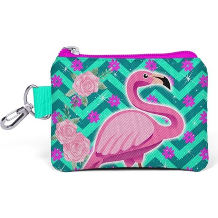 Kids Flamingo Desenli Bozuk Para Çantası - Yeşil / Pembe - Kız Çocuk 21757