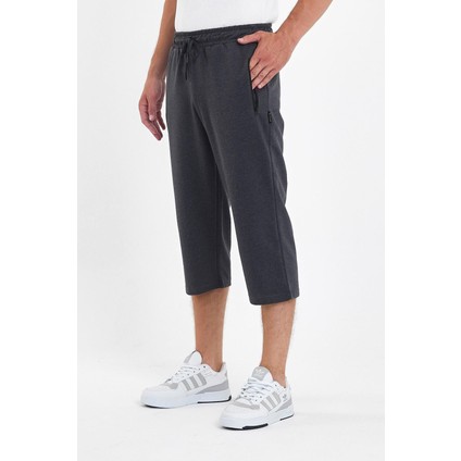 Erkek 2'li Cepleri Fermuarlı Siyah-Antrasit Bermuda Diz Altı Kapri Beli Ayarlanabilir Lastikli Uzun MTLCE94 modelleri