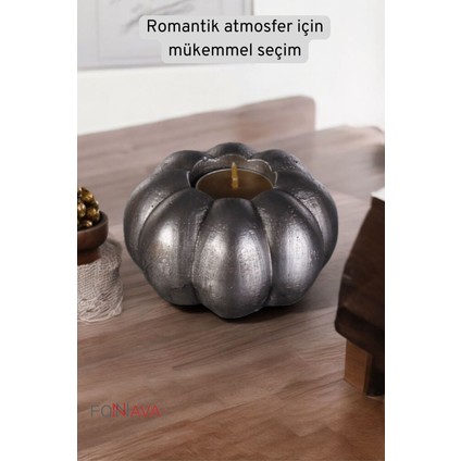 Luxury Şamdan Mumluk Dekoratif Mumluk Tealight Mumluk Gümüş Eskitme Renk Model 34 1 Adet