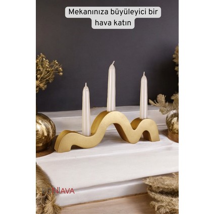 Luxury Şamdan Mumluk Dekoratif Mumluk Tealight Mumluk Altın Renk Model 13 1 Adet