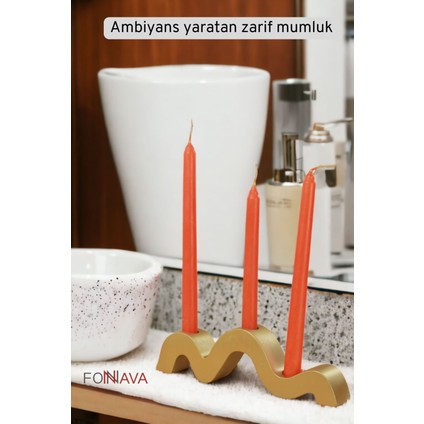 Luxury Şamdan Mumluk Dekoratif Mumluk Tealight Mumluk Altın Renk Model 13 1 Adet