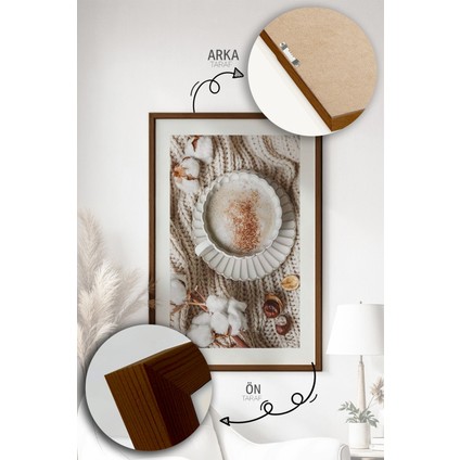 Tek Parça Kahverengi Gerçek Ahşap Çerçeveli Tablo Seti - Model 29 modelleri