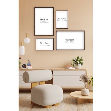 Tek Parça Kahverengi Gerçek Ahşap Çerçeveli Tablo Seti - Model 29 fırsatları