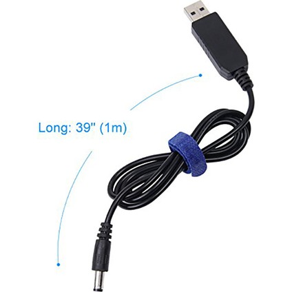 Usb'den Dc'ye Dönüştürme Kablosu 5V - 9V Gerilim Yükseltme Kablosu 5.5x2.1mm Dc Erkek 1m Yeni (Yurt Dışından)