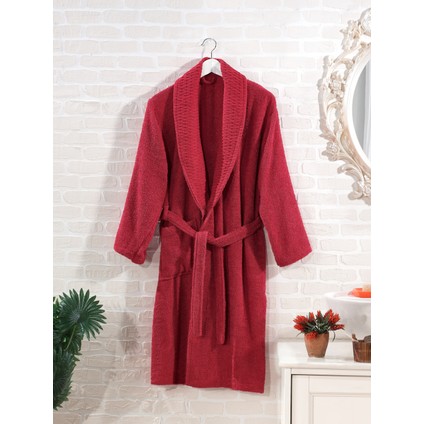 Pamuklu Şal Yaka Unisex Tek Parça Bornoz