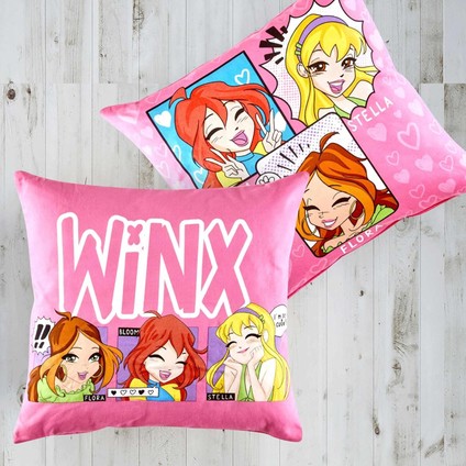 Lisanslı Pamuk Winx Cute Kırlent Çok Renkli Tekli